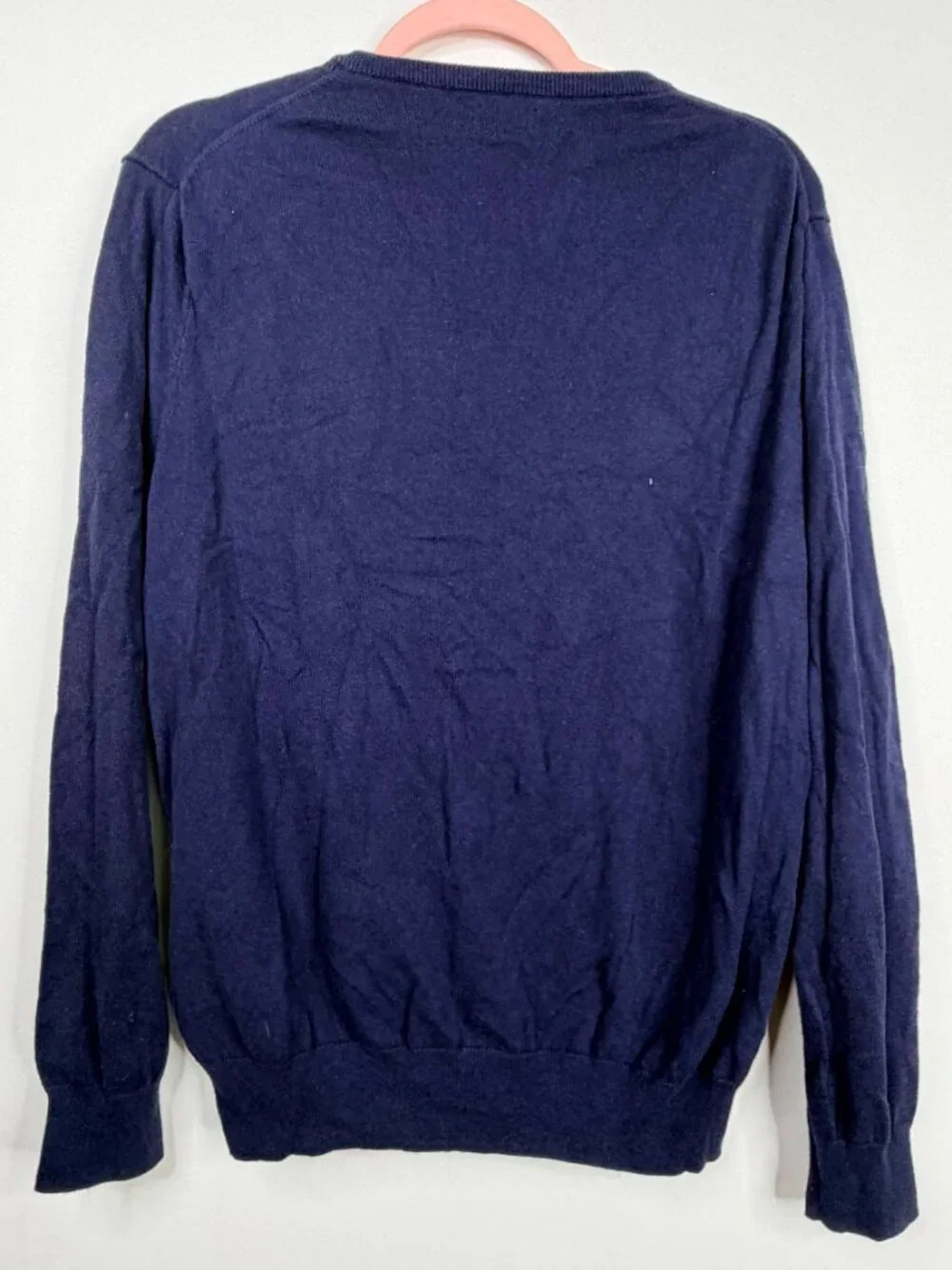 J. Crew Cotton-Cashmere V-neck Sweater Navy Large #A3099